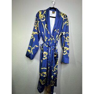 Corona Blue & Gold Robe By Talie Coles M/L Polyester Loungewear